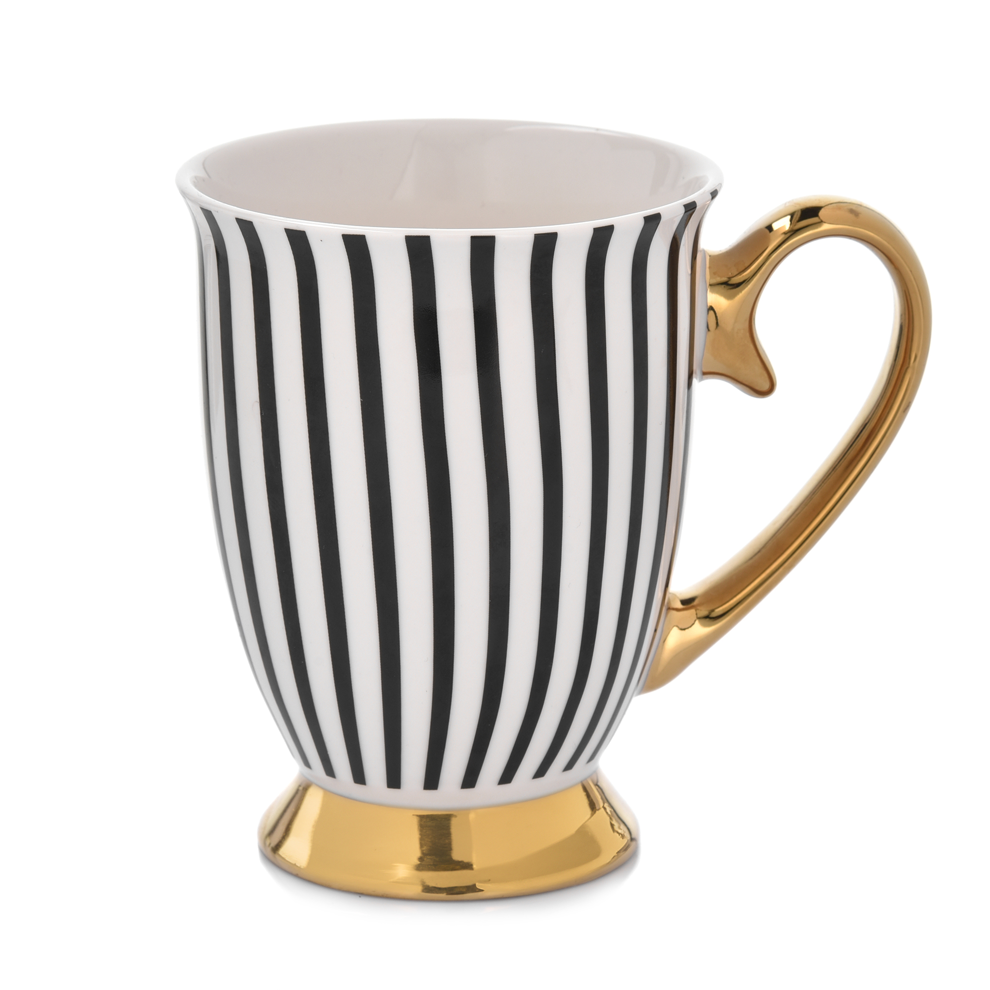 Dajar Diana Mug Style 2 300 ML Ambition, Porcelaine, Blanc/Gris, 12 X 8,5 X 10,5 Cm