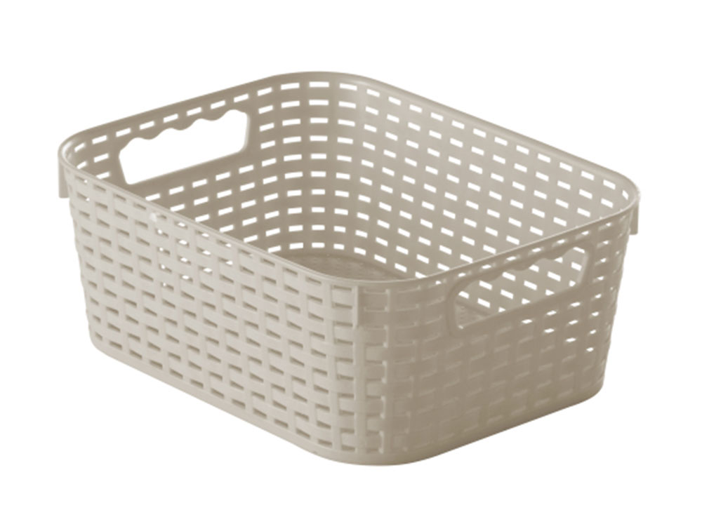 Aufbewahrungsbox Rattan 28 x 22 x 11 cm beige JOTTA